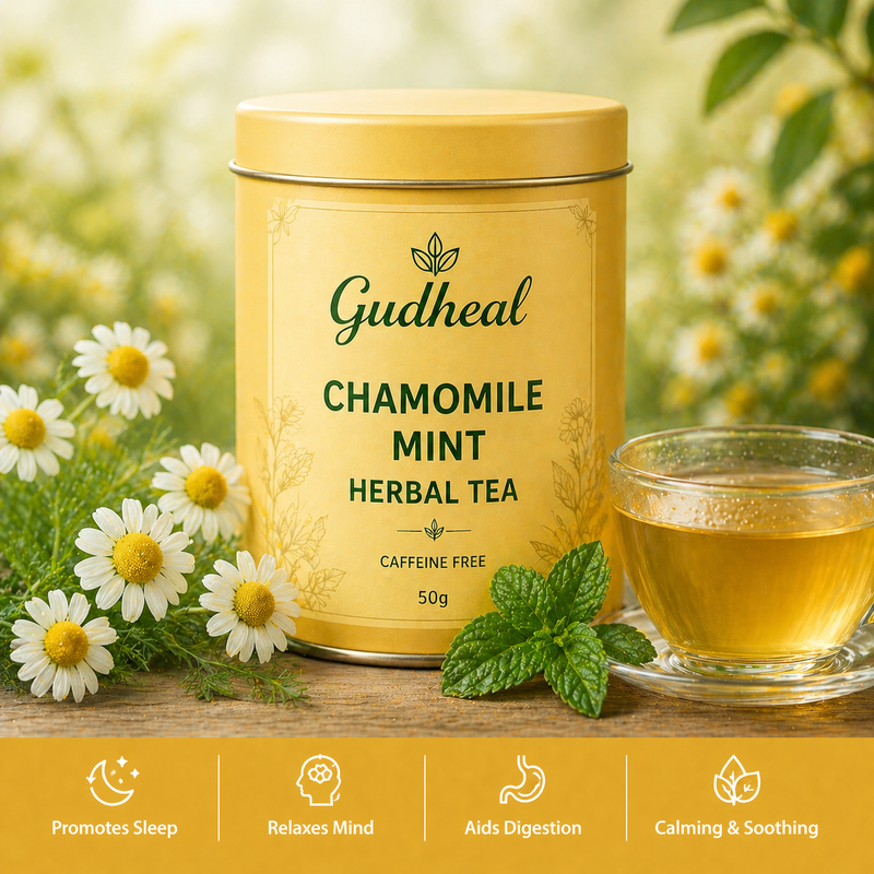 Chamomile Mint Herbal Tea – Relax & Sleep Support Blend