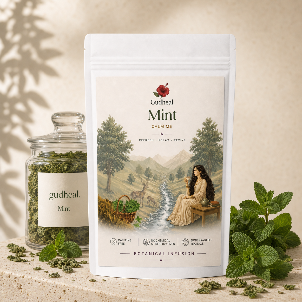 Gudheal Mint herbal tea pouch