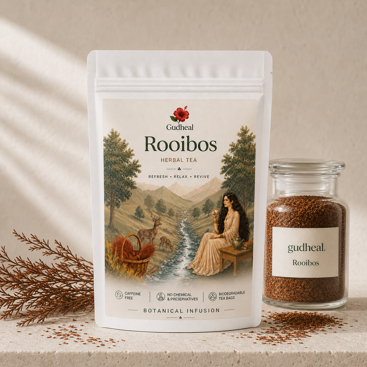 Gudheal Rooibos herbal tea pouch